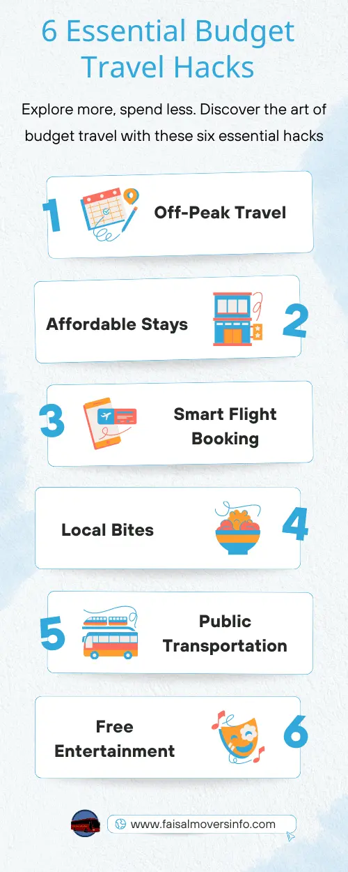 infographic 6 essential budget travel hacks
